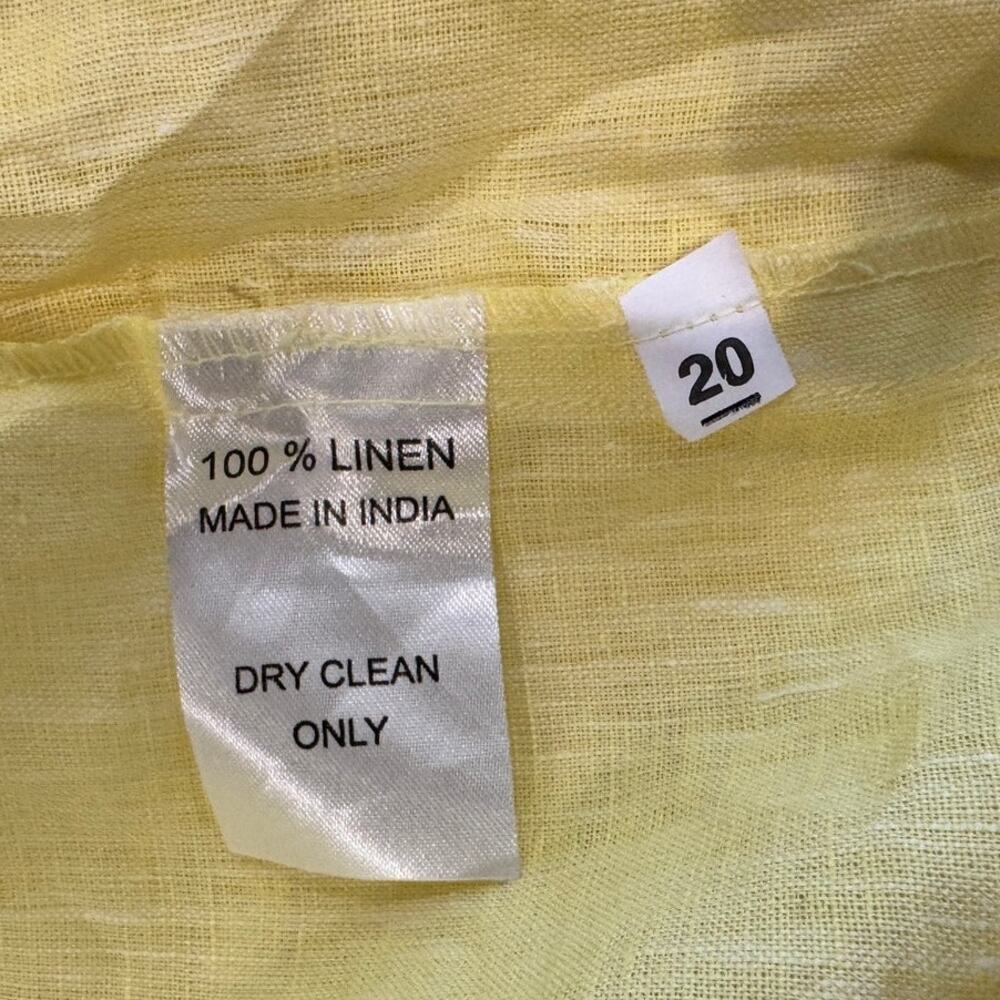 NWT Mille Resort & Travel Maui Lemonade Yellow Linen Maxi Dress Size Medium - Picture 9 of 10